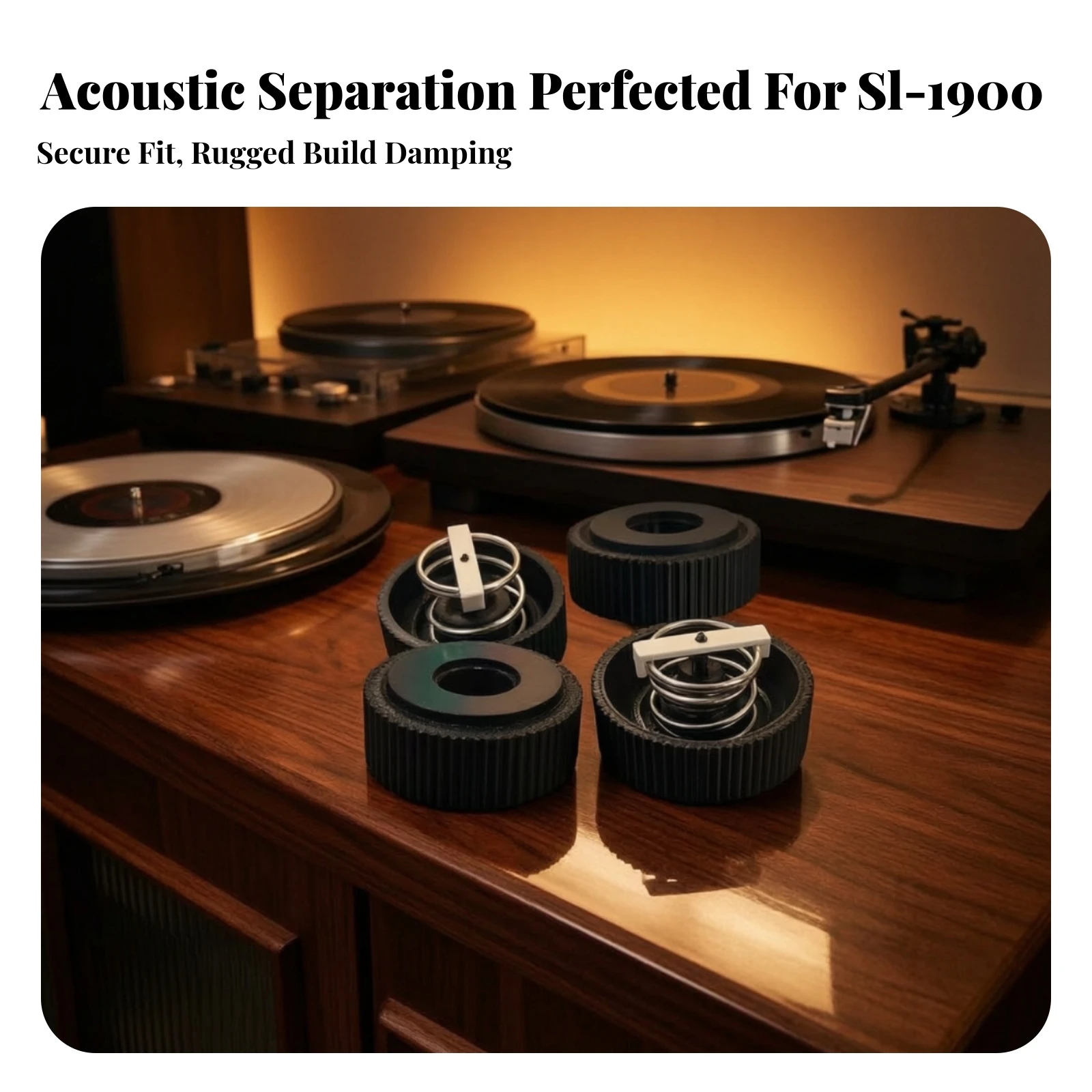 4 Pieces Turntable Shock-Absorbing Feet Audiophile Isolation Feet with Spring Damping Hardware Heavy-Duty Easy to Install