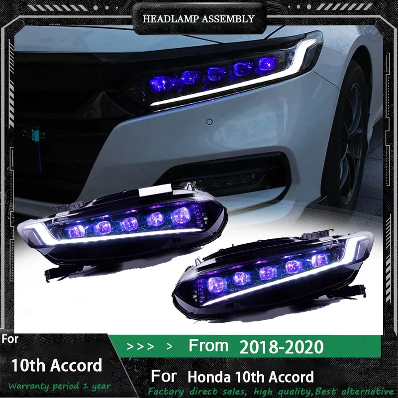 

Стайлинг автомобиля для Honda 2018-2020 Accord фары для Accord 10th фары светодиодные DRL передние светодиодные фары