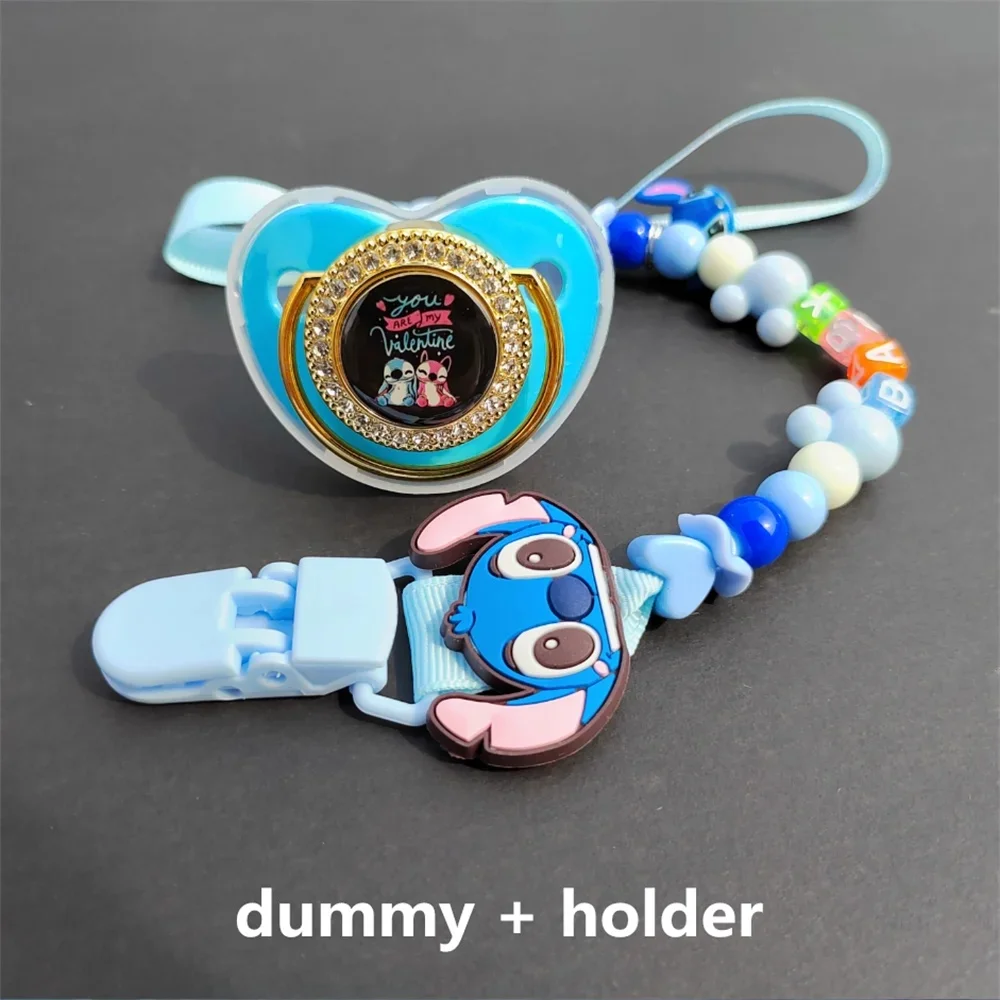 [The most designed custom pacifier clip] Baby pacifier Stitch Stitch Baby BPA-Free Luxury Bling Pacifier Silicone baby bath gift