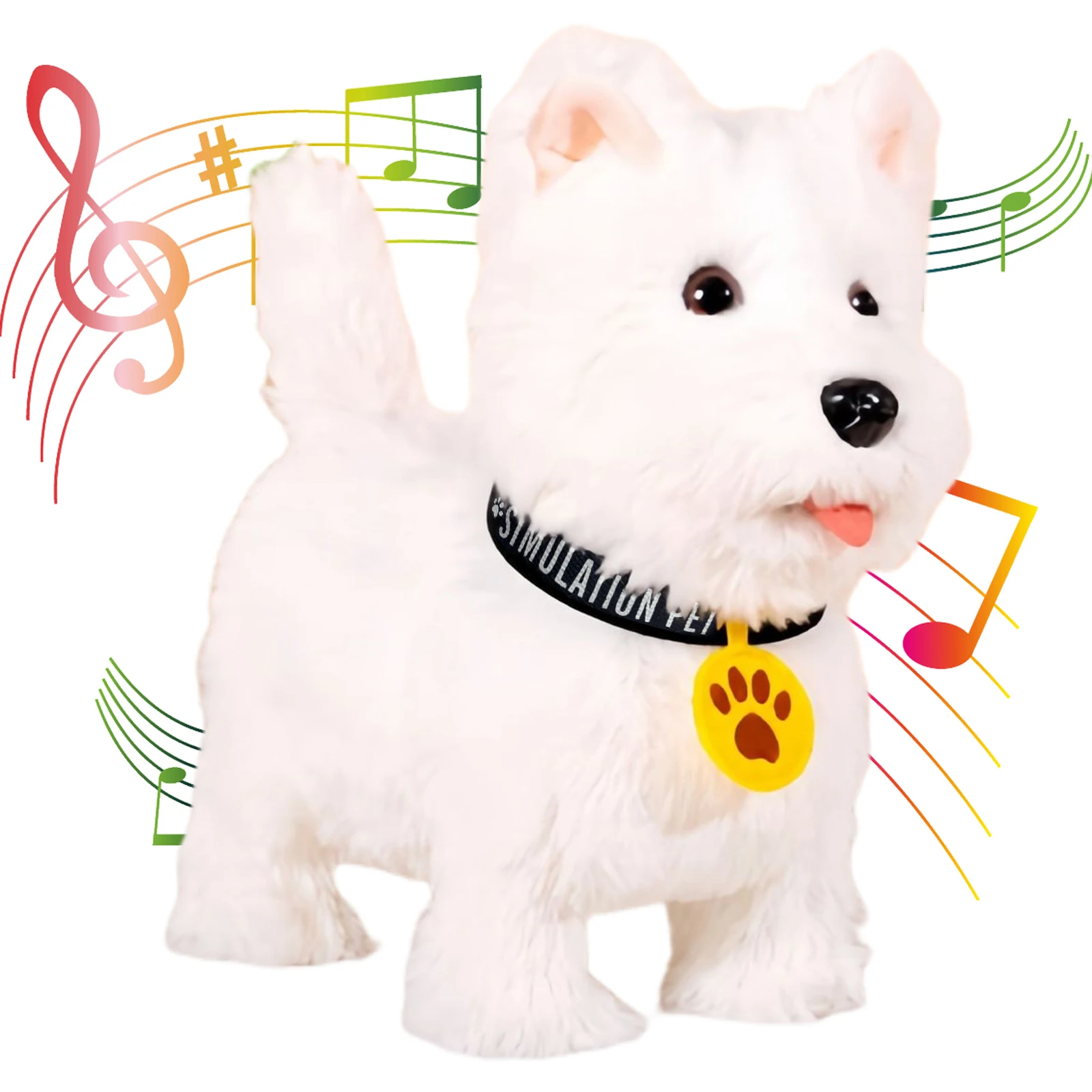 ลูกสุนัขของเล่นอิเล็กทรอนิกส์แบบอินเทอร์แอคทีฟ นุ่มเหมือนจริง สามารถเห่า วิ่ง และกระดิกหางได้ ของขวัญสำหรับคนรักสัตว์เลี้ยง