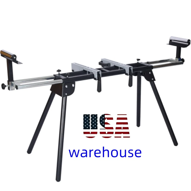 

Adjustable Aluminium Folding Miter Saw Stand for Woodworking With Quick Release Mounting Brackets/Wheels