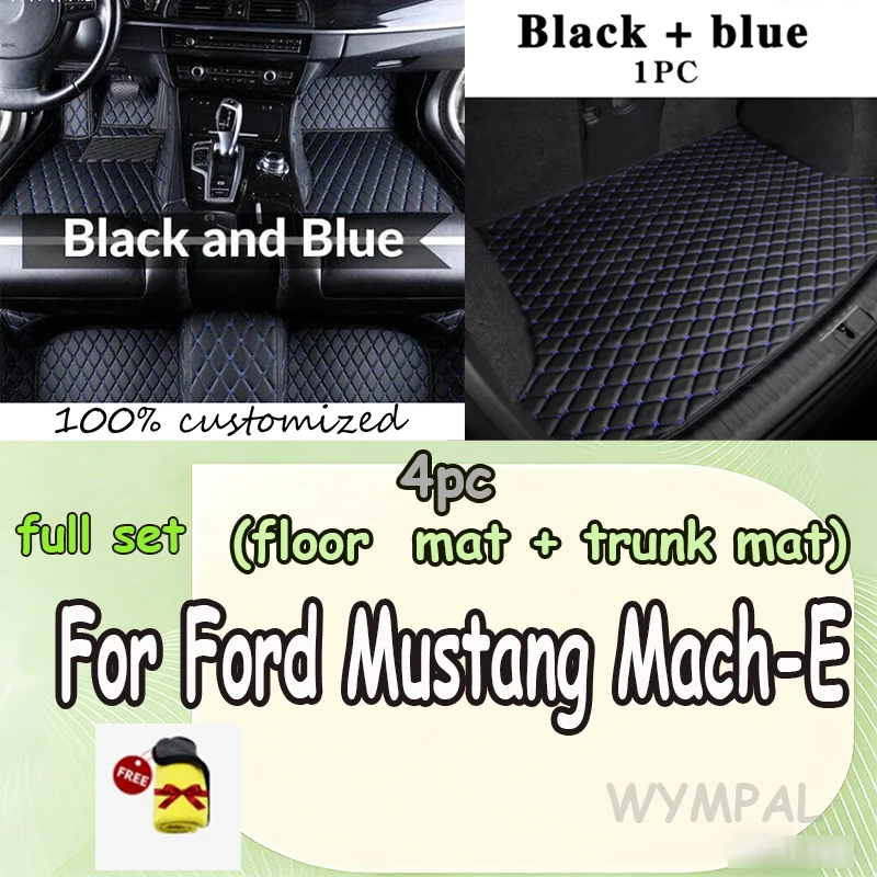 

CAR FLOOR&TRUNK MAT For Ford Mustang Mach-E 2021 2022 2023 2024 Interior Accessories Cover with towel 4PC SET