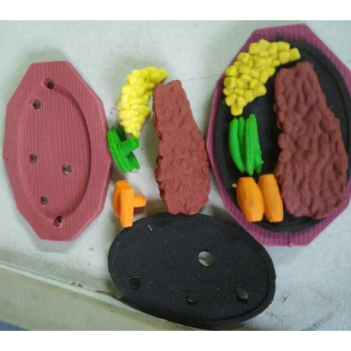 

12pcs Snack Eraser Foods Cartoon Creative Novelty Stationery Safe Writing Drafting Gift Students Student