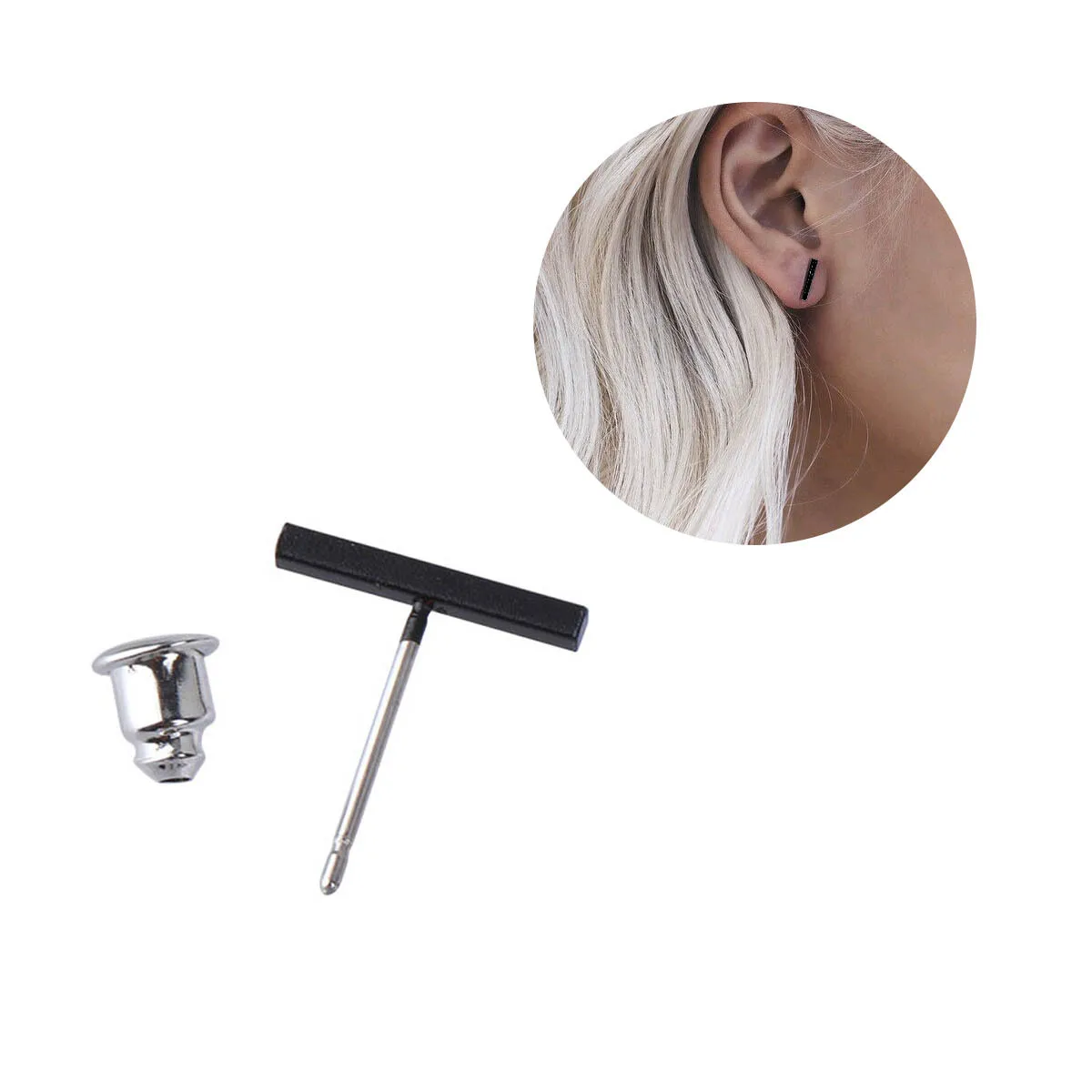 Simple Fashion Ear Studs Meticulous Alloy Black Women Jewelry Stylish Chic Earrings Everyday Wear Gift