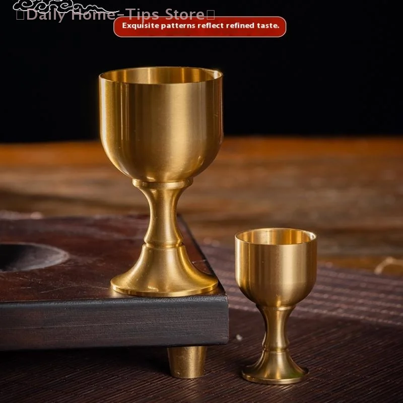 Brass Wine Glass Restaurant Goblet Tabletop Red Wine And White Wine Trumpet Copper Crafts Copper Decoration Mini Shot Glass image 2