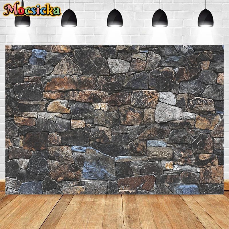 Mocsicka Shabby Brick Wall Background Photography Baby Shower Portrait Photo Backdrop Cake Smash Birthday Decoration Curtain