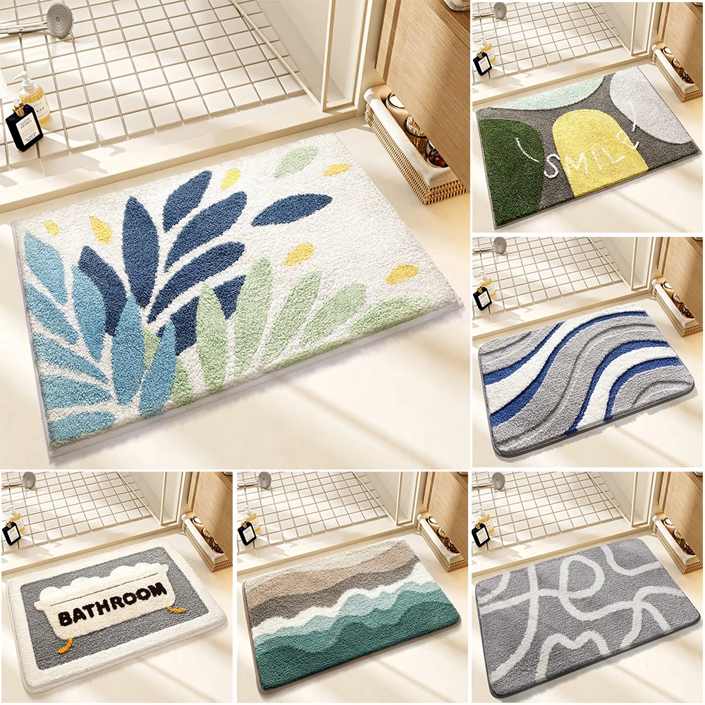 

Nordic Minimalist Strong Absorbent Mat Bathroom Mat Fresh Ins Bathroom Floor Rug Entrance Toilet Door Mat Small Rugs for Bedroom