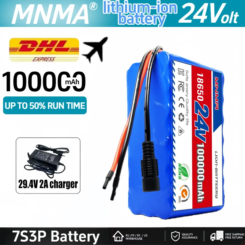 

24V 7S3P 21700 Li-Ion Battery Pack Lithium Batteries for Electric Motor Sccooter Toys Drill With 29V 2A Charger