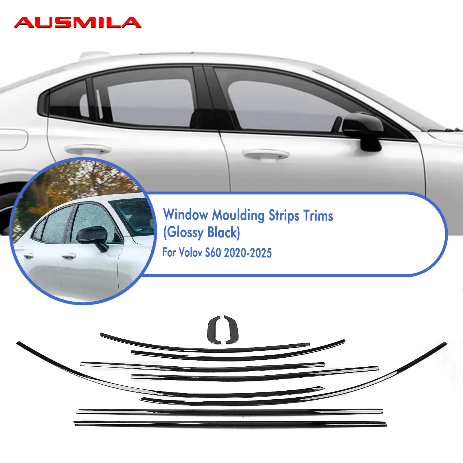 

Оконная молдинговая рамка, полоса, накладка для Volvo S60 2019-2025