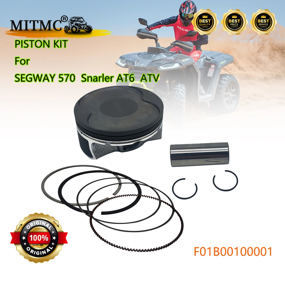 

Комплект поршней для SEGWAY 570 SEGWAY Snarler AT6 S T3b, Snarler AT6 L T3b, Snarler AT6 S E5, Snarler AT6 L E5 F01B00100001