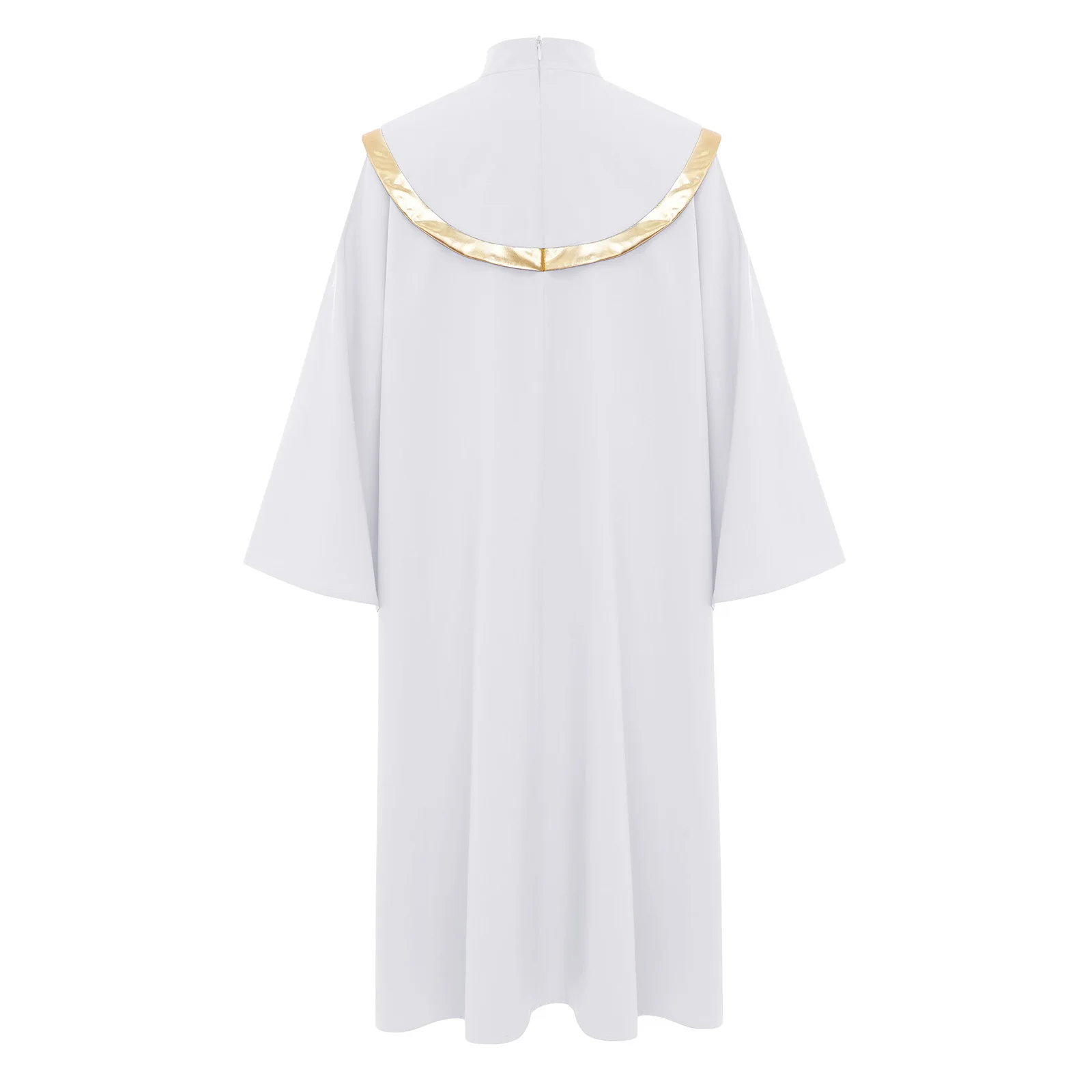 남녀 합창단 예복 예배 찬양 무용 의상 긴 소매 메탈릭 컬러 블록 패치워크 플리츠 드레스 성인용