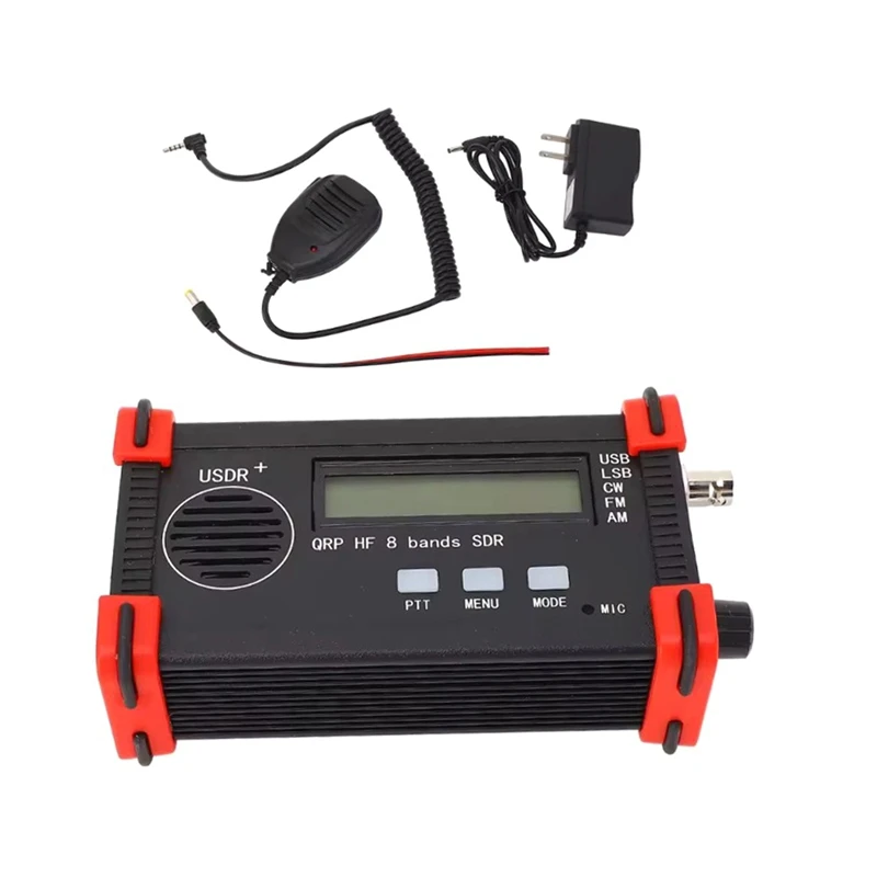 USDR Shortwave Radio 8-Band Full-Mode HF Transceiver with Hand Microphone Portable QRP Shortwave Radio US Plug-ABFT