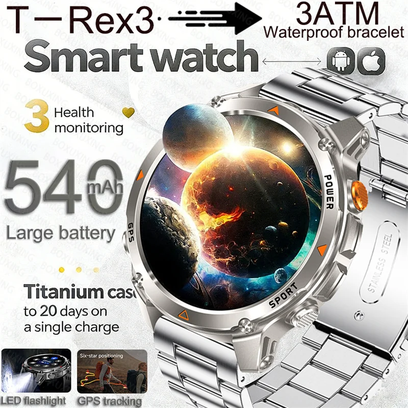 

2025 New Professional GPS Sports Smart Watch Outdoor RIDE Run GPS track Swim Watchs Compass Altimeter 3ATM Sports Bracelets Men