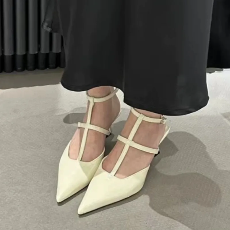 2024Ladies Summer New Style Fashion Narrow Strap Brand Design Women Sandals Casual Simple Versatile Party Dress Women High Heels