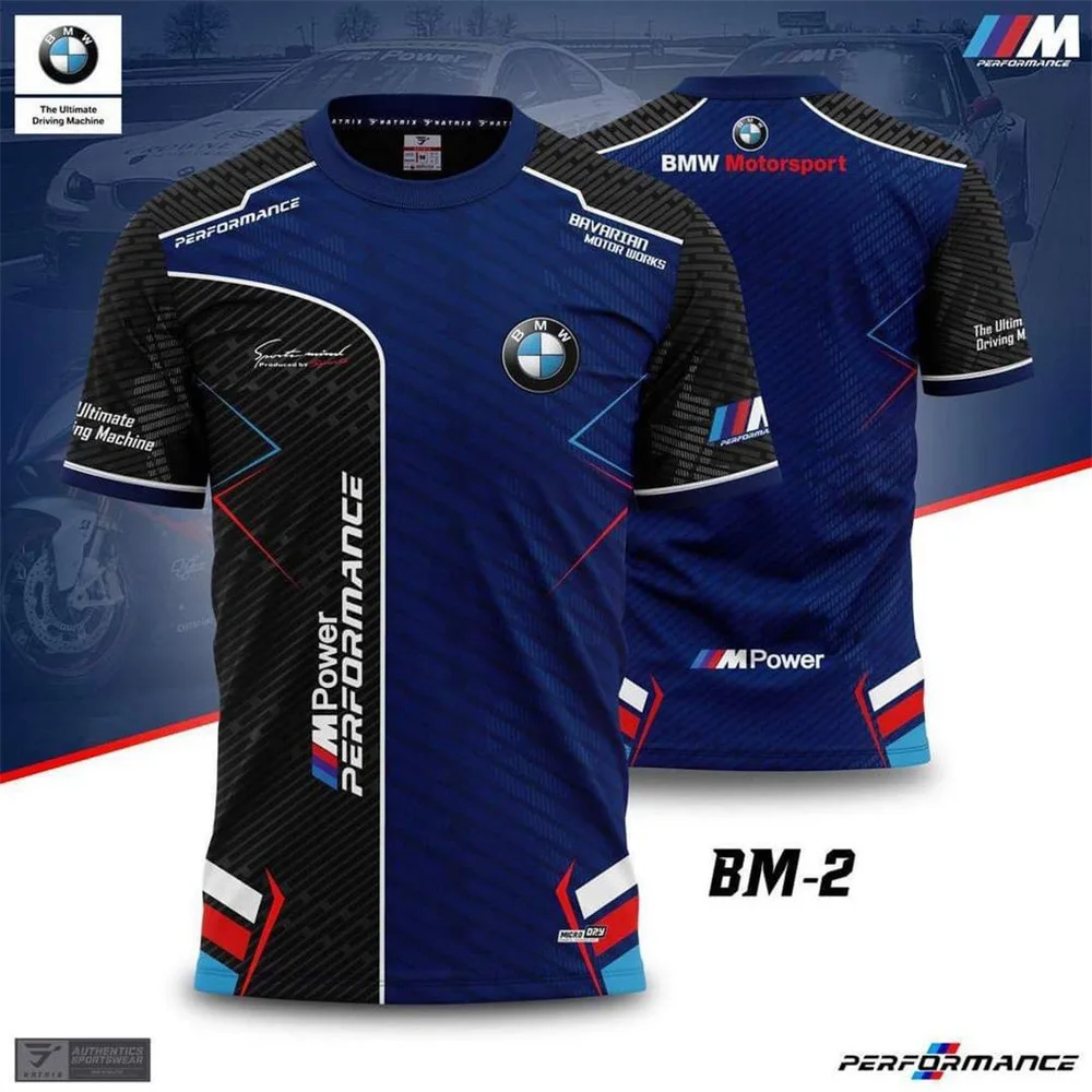 BMW Logo Summer 3D Fish Print Men's Outdoor Fishing Suit Casual O-neck Pullover Harajuku Top Oversized Short Sleeved T-shirt BMW