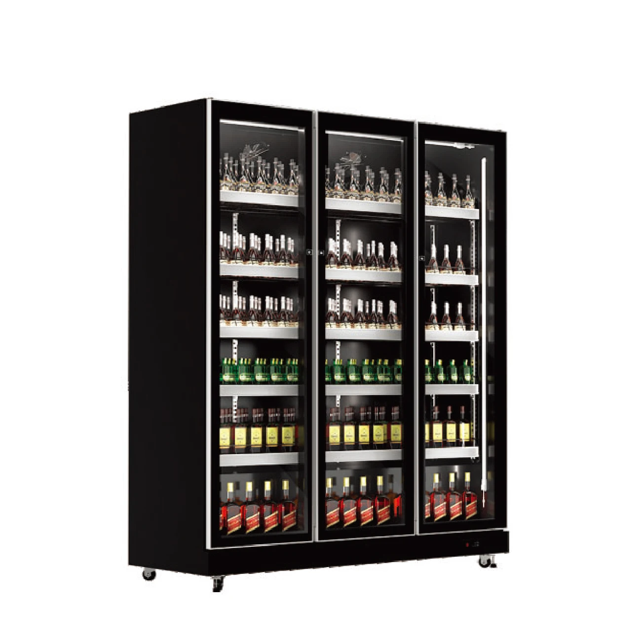 Vertical Large Capacity 4 Glass Door Display Cooler Beverage Refrigerators Fridge