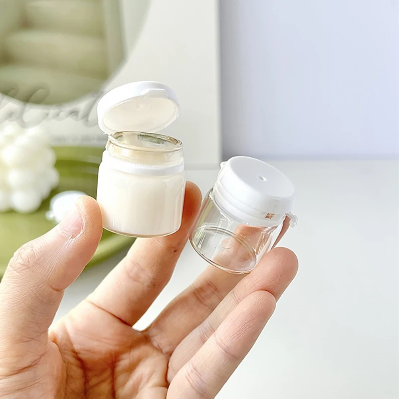 3/6/10Pcs Cosmetic Jars Travel Glass Containers Clear Buttercream Bottles With Lids & Inner Plug Mini Refillable Boxes【AliS8】