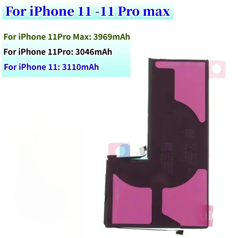3110mAh 3046mAh 3969mAh High Capacity Mobile Phone Battery for IPhone 11 11 Pro 11 Pro Max Phone Replacement Batteries