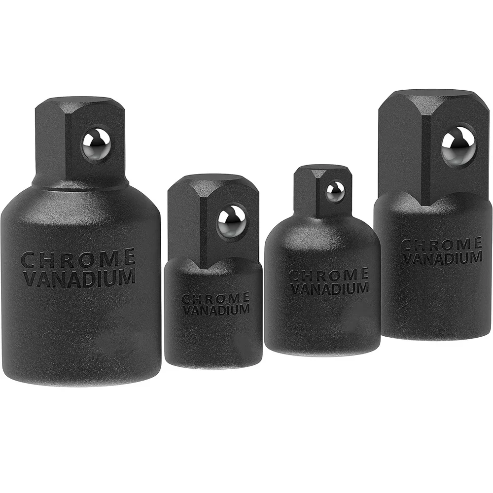 4-delige slagmoersleuteladapterset (1/2 inch, 3/8 inch, 1/4 inch) voor slagmoersleutel & boormachine, autoreparatie & bouwgereedschap