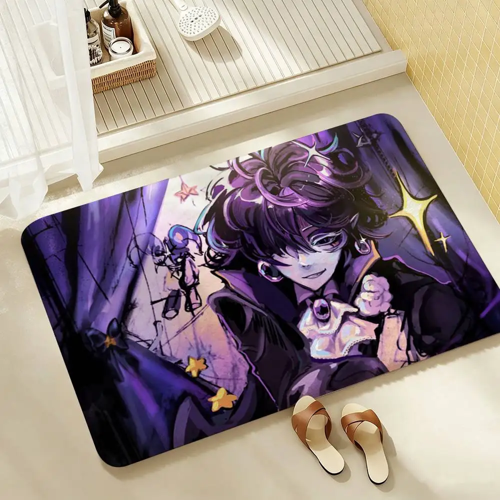 Black S-Sapphire C-CookieS  Shower Room Absorbent Small Floor Mat Soft Comfortable Decorative Foot Mat