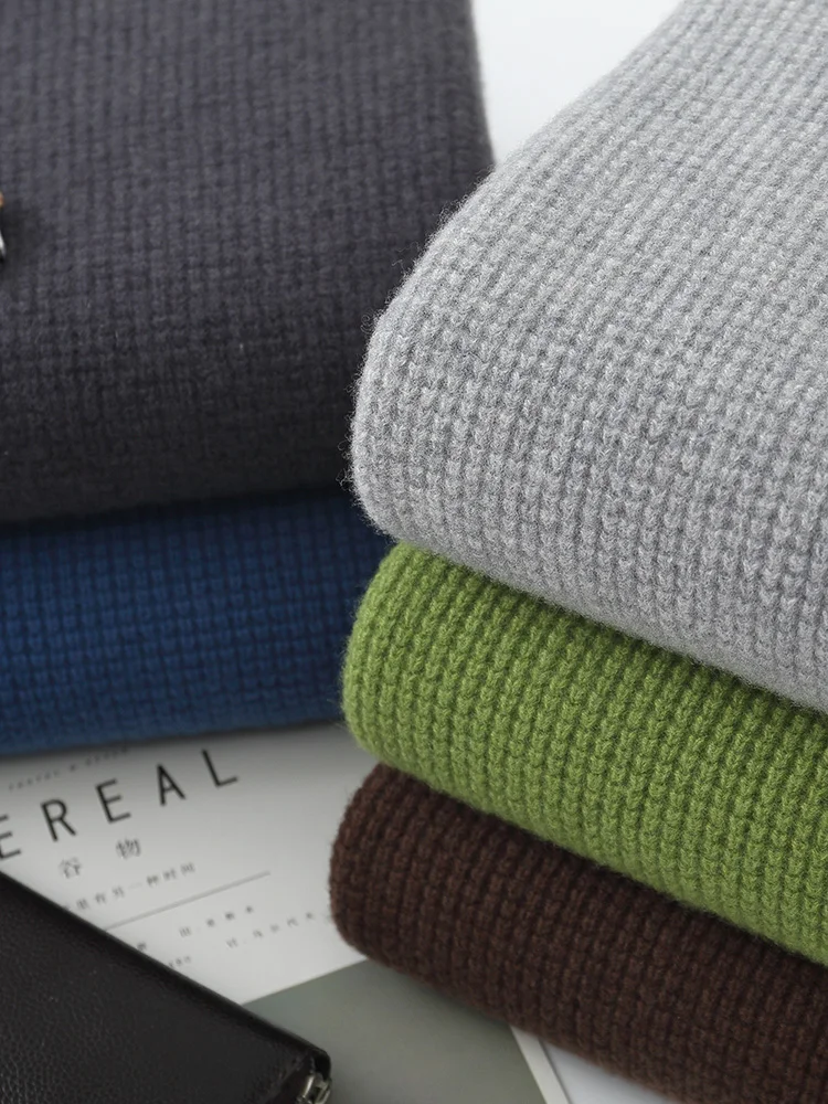 

Men's Autumn Winter 100% Merino Wool Knitted Sweater O-Neck Casual Loose Pullover Warm Comfortable Soft Basic Clothing Tops
