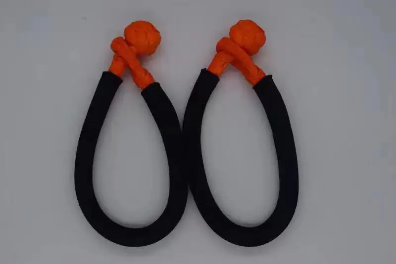 2PCS Orange 6mm*80mm Synthetic Soft Shackle for Boating ATV UTV SUV 4X4 Truck Off-Road Camping Farming Marine Industrial