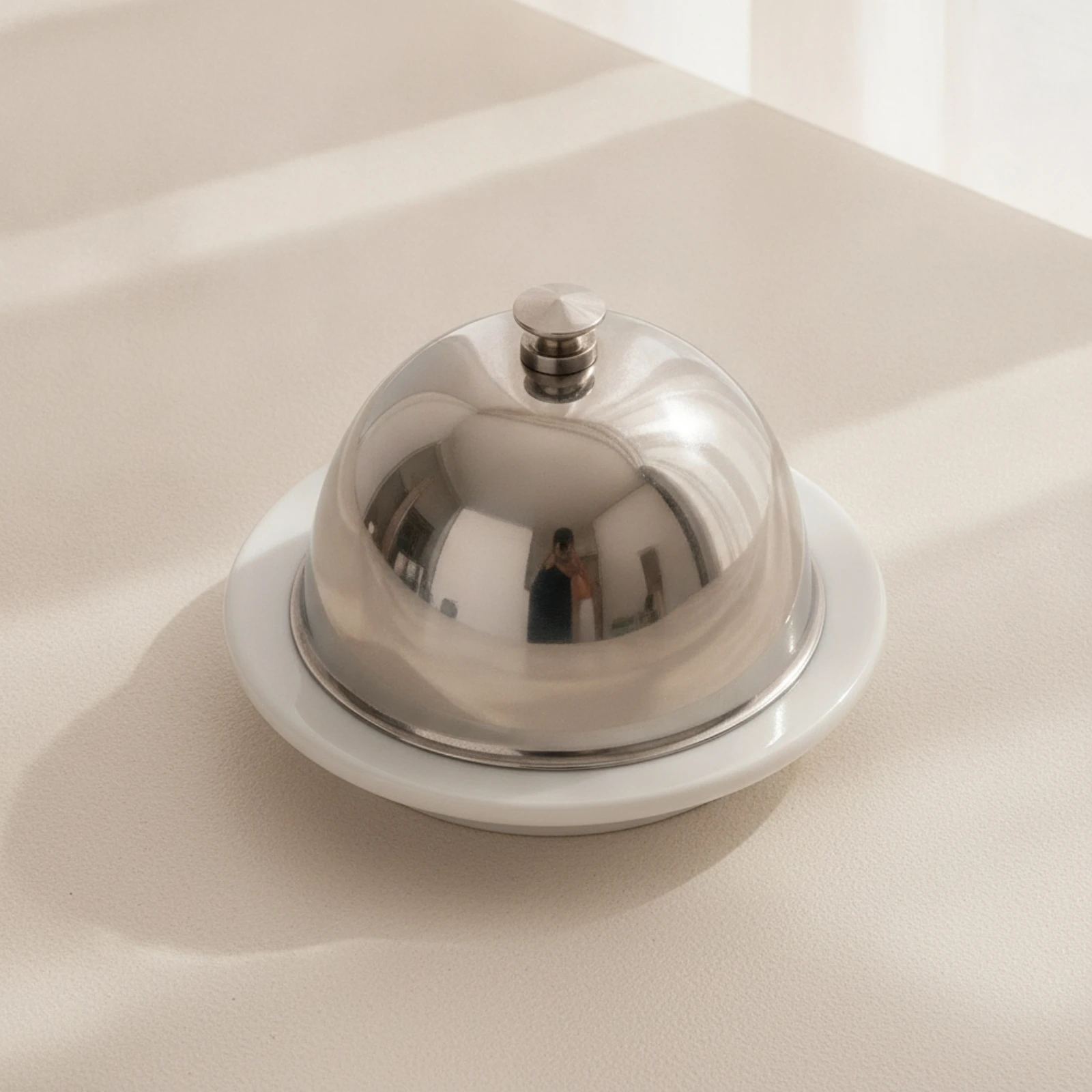 Ceramic Butter Dish with Lid Covered Butter Dish with Dome Lid Compact Premium for Tabletop Serving, Breakfast