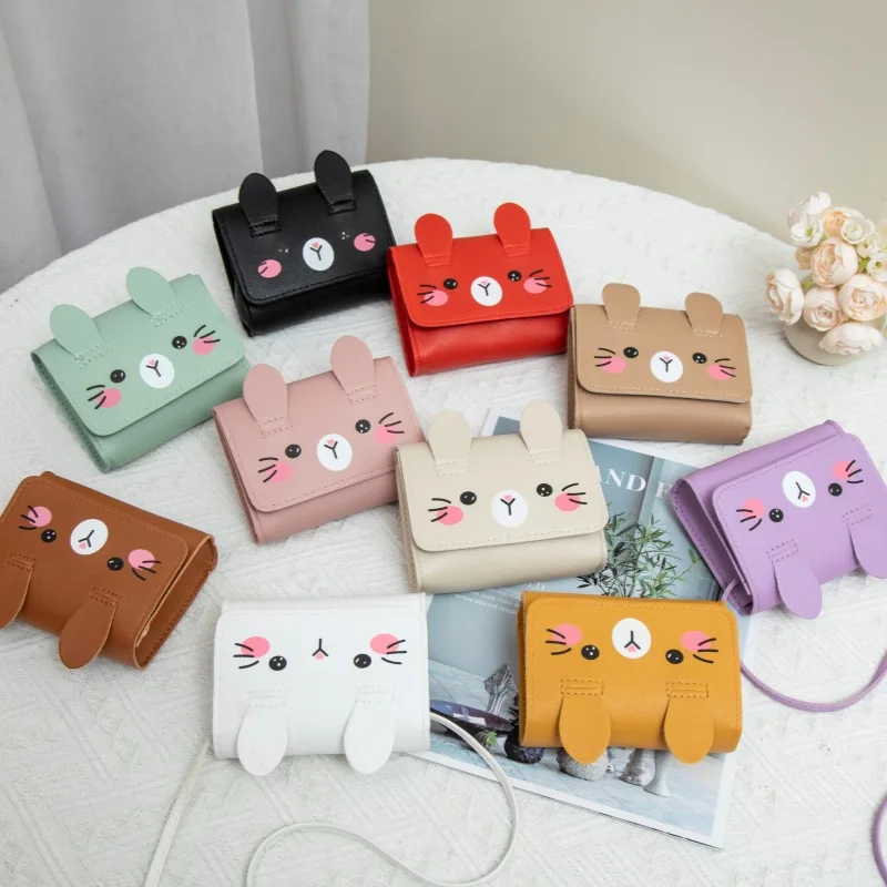 Acessórios Infantis, Pequena Bolsa de Ombro, Bolsa Transversal Fofa de Coelho para Meninas, Mini Bolsa de Moeda para Meninos