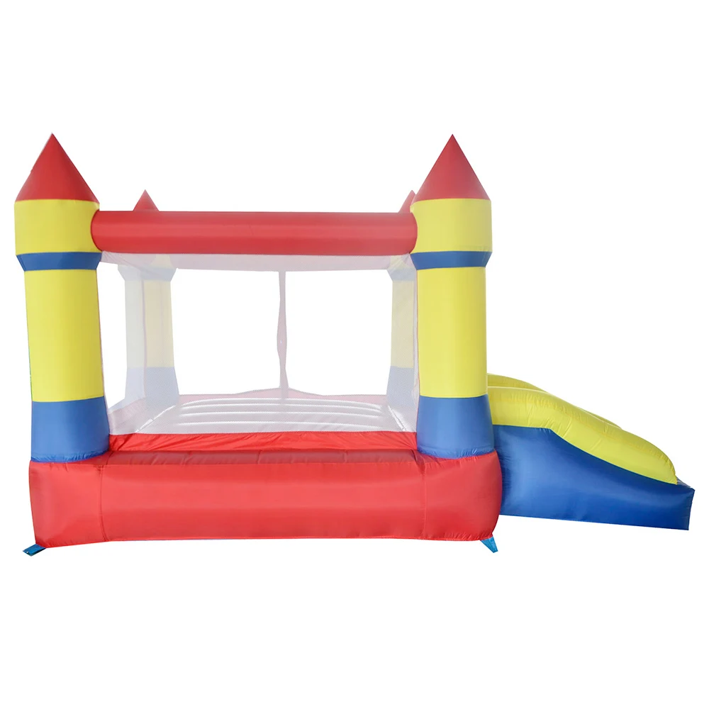 Inflatable Trampoline Kids Jumping Castle 3.7x2.6x2.1M Bounce house Dual Slide with Blower Kids Birthday Gift Party Favor