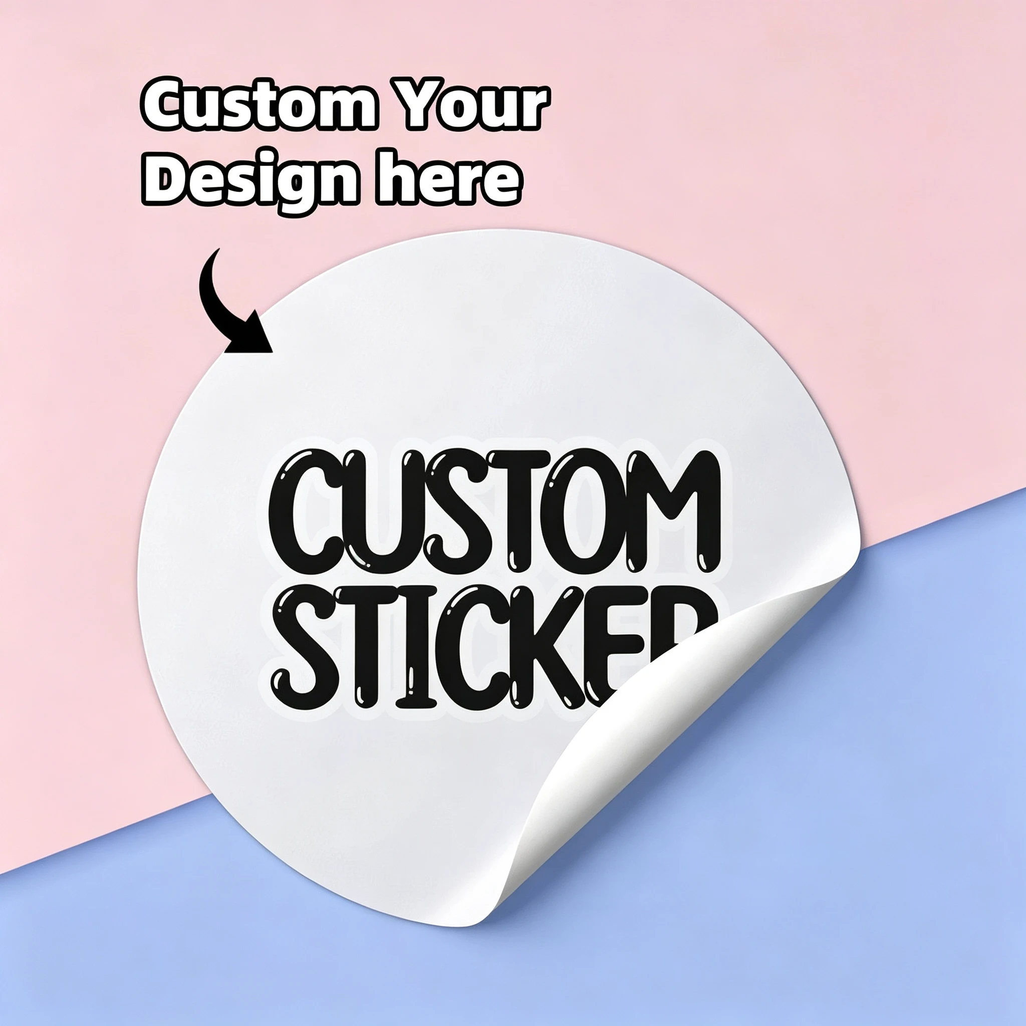 1-150PCS Custom Round Waterproof Stickers with Personalized Text & Images for Gift Boxes,Laptops,Phone Cases & Envelopes Labels