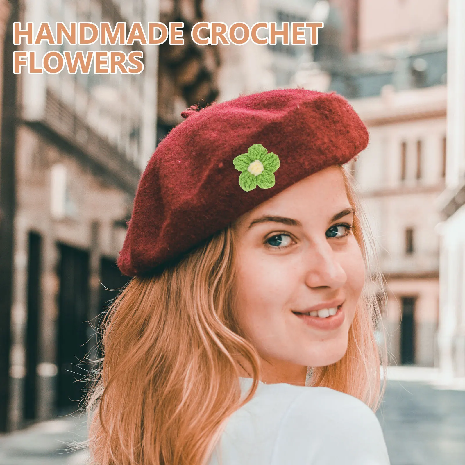 50 قطعة اليدوية الكروشيه الزهور الغزل نفخة غرزة لخياطة اكسسوارات DIY بها بنفسك زينة الحفلات محبوك الأزهار الحرف