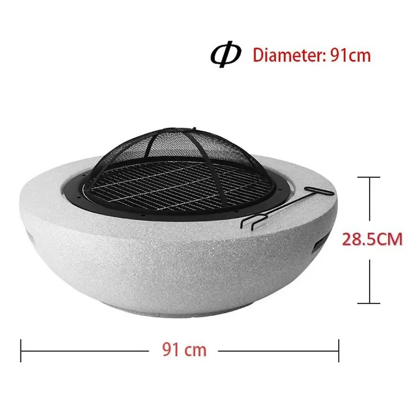 Outdoor Wood Burning Stove Magnesium Oxide BBQ Heater Garden Courtyard Bonfire Pit Patio Backyard Fire Bowl Camping