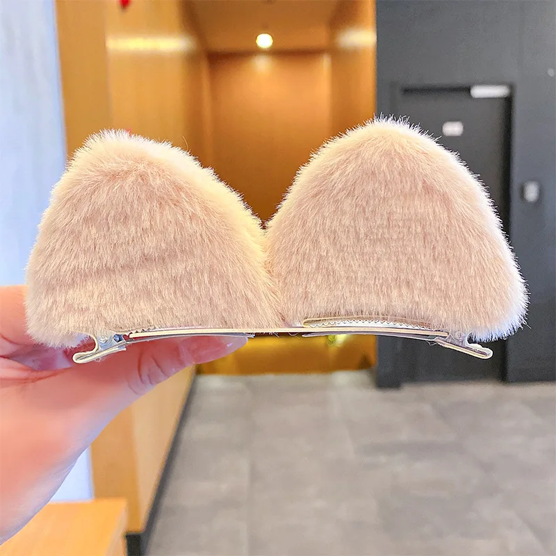 2 Teile/satz Mädchen Nette Feste Katze Ohr Flusen Haar Clips Koreanische Cartoon Tier Ohren Haarnadeln Barrettes Kinder Kopfbedeckungen Haar Zubehör – Detail 10