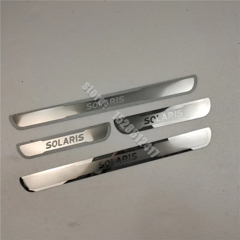 

Car Stickers For 2011-2019 Hyundai Solaris Ultra-Thin Door Sill Pedal Stainless Steel Scuff Plates Car Accessories