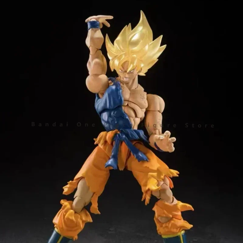 In Stock 100% Original Bandai SHF Dragon Ball Z Super Saiyan Battle Damaged Sun Goku Exclusive Edition Action Figure Animation