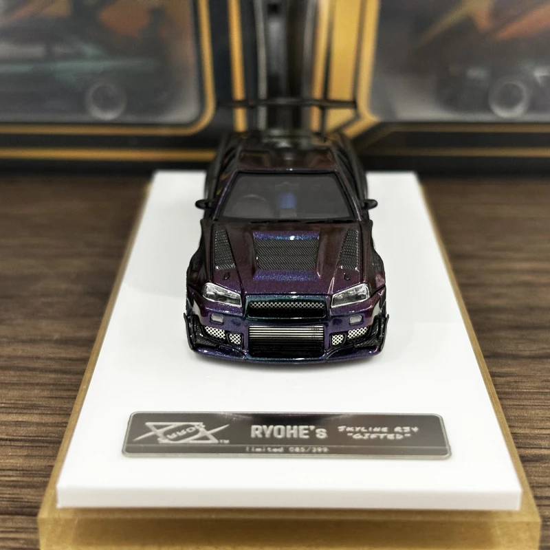 Newly Stocks 404 Error 1:64 Skyline GTR R34 Chameleon Color Resin Model Car In 2024