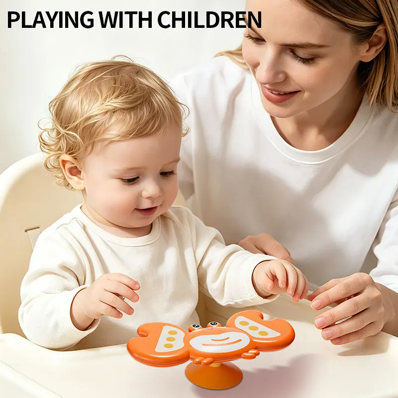 Suction Cup Spinner for Baby High Chair & Bath Tub, Animal Rotating Suction Accessory for Smooth Surfaces view 6
