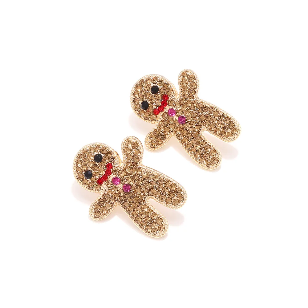 Sweet Christmas Gingerbread Man Earrings 2024 New Year Gifts