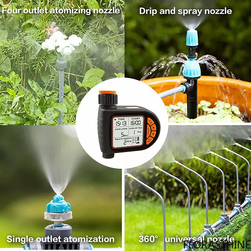 10/30/50m Hose Watering Drip Irrigation Kit with Intelligent Timer Garden Plant Timed Automatic Watering Device Irrigation Tools