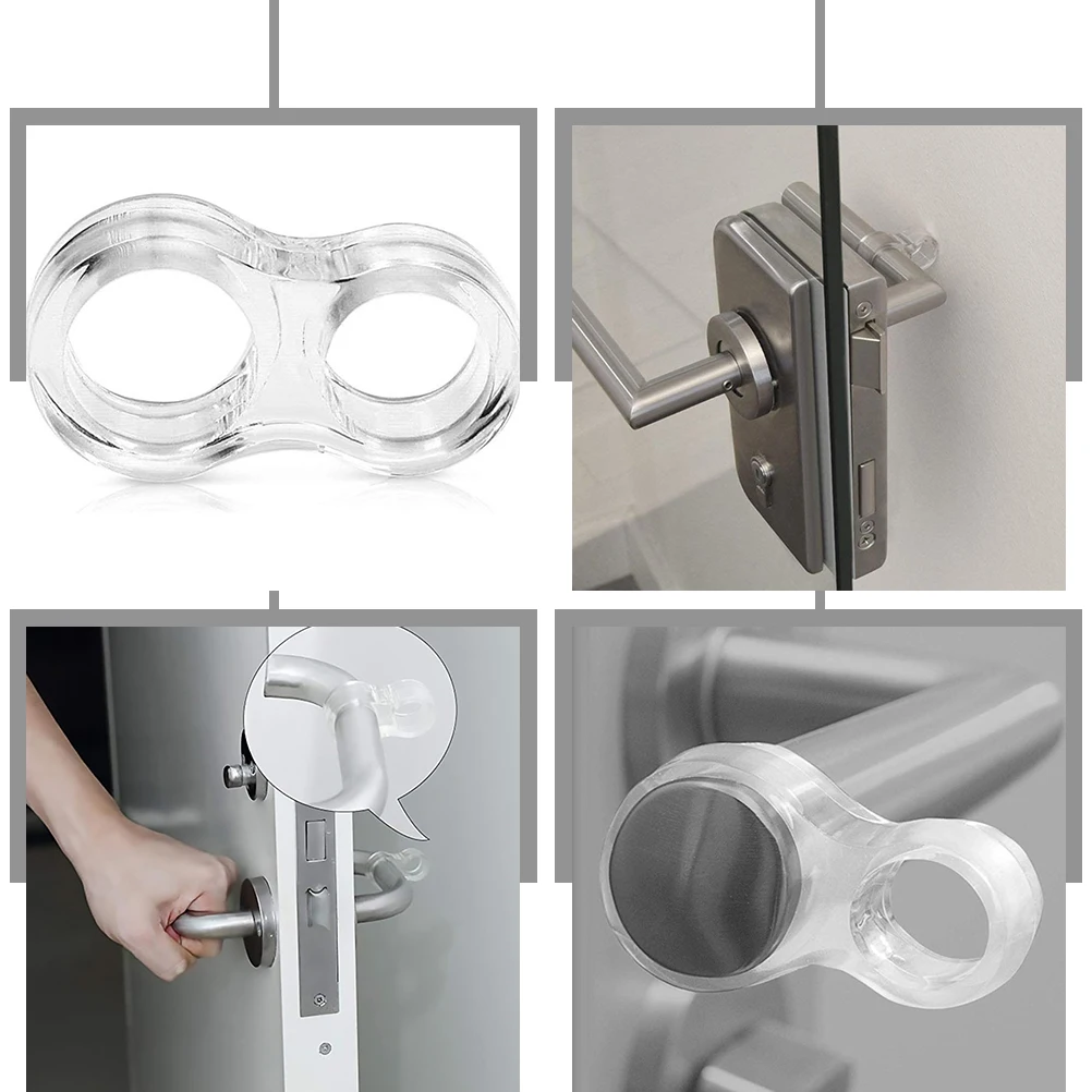 

5pcs Door Handle Protectors Pvc Wall Cushion Anti-Collision Shock Absorption Noise Reduction Door Knob Bumper For Bedroom