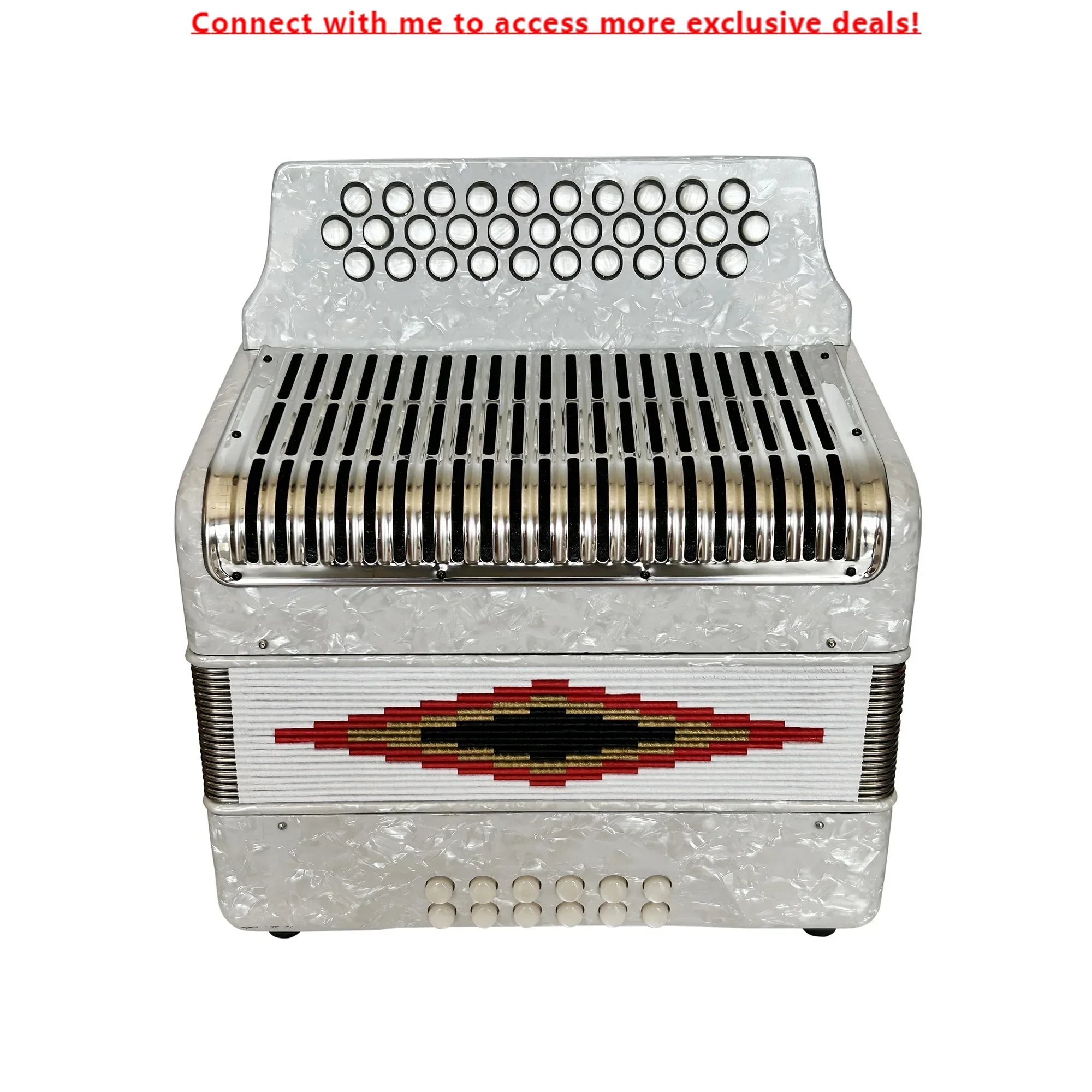 

SEASOUND Professional Diatonic Accordion Instrument JB3112C 31-Button 12-Bass White Button Acordeon