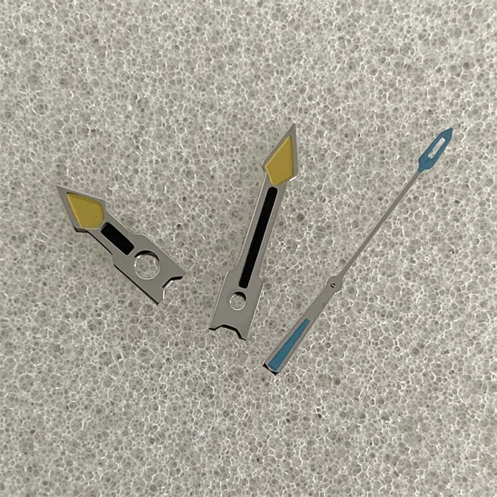 Watch Hands Silver Edge Black Yellow Blue Modification Accessories for NH35/NH36/4R/7S Movement Men Watch Parts