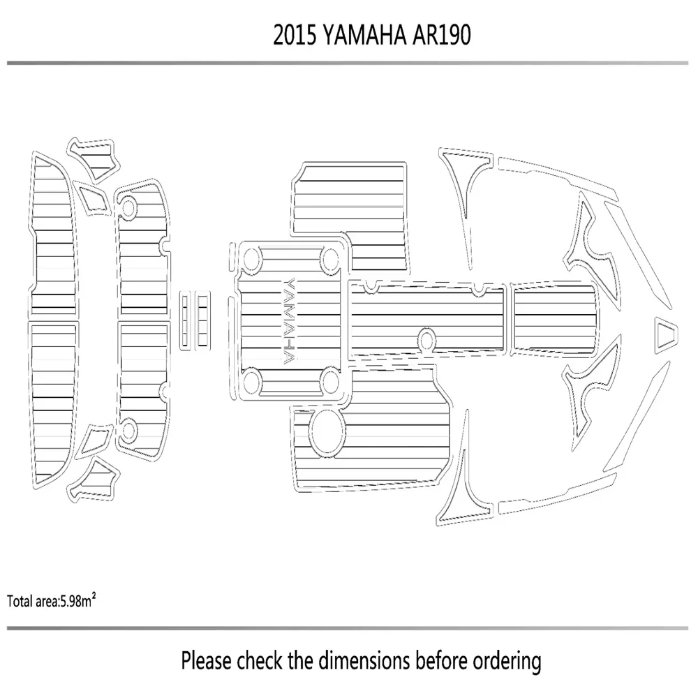 

2015 YA-MA-HA AR190 Cockpit Swimming platform 1/4" 6mm eva faux teak floor Mat SeaDek MarineMat Gatorstep Style Self Adhesive