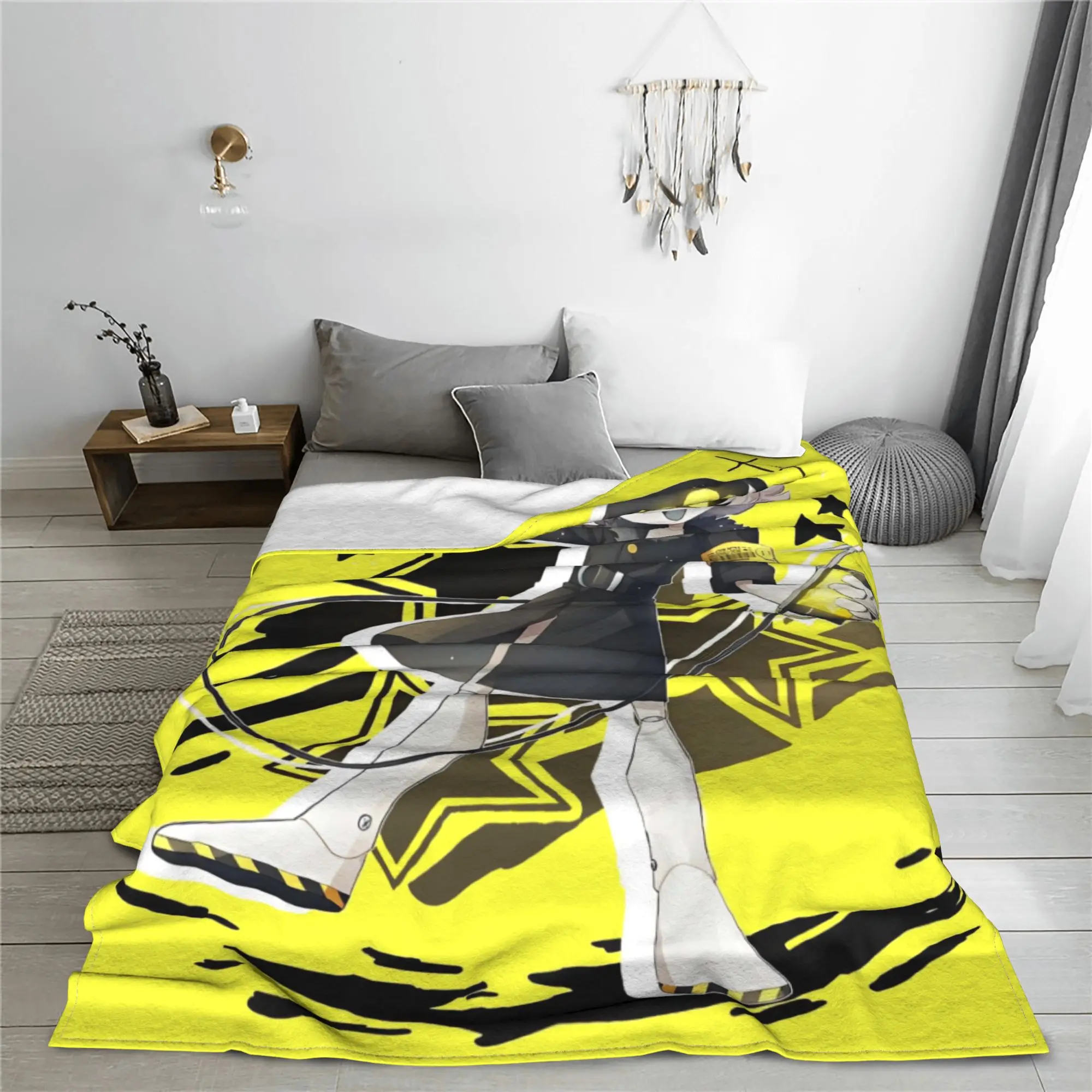 Murder Drones  Knitted Blankets Velvet Uzi Doorman Aesthetic Soft Throw Blanket for Home Couch Bed Rug