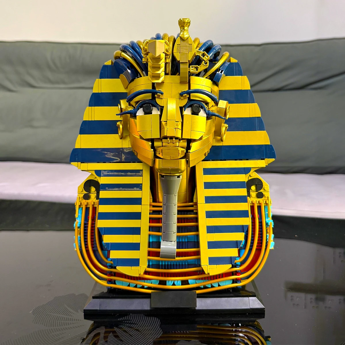Ideas Series Retro Pharaoh Golden Mask Building Blocks Creative Expert Egyptian Sphinx Brick Model Kid Toys Desktop Ornament MOC
