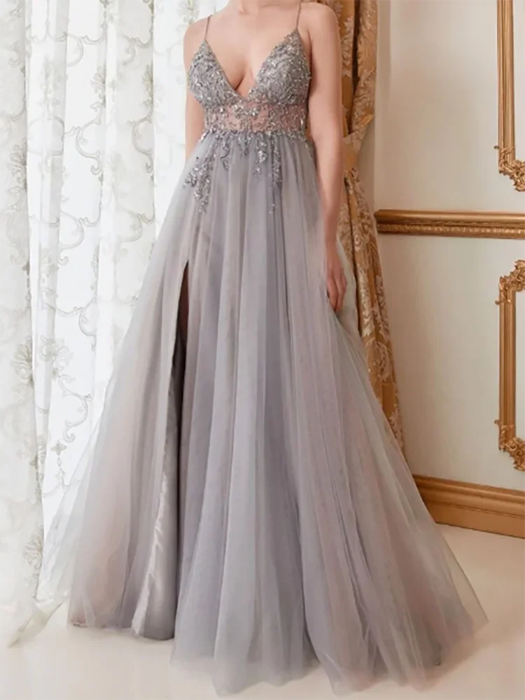 Классические вечерние платья трапециевидной формы с v-образным вырезом и аппликациями без рукавов, вечерние платья для дня рождения, выпускного вечера по индивидуальному заказу