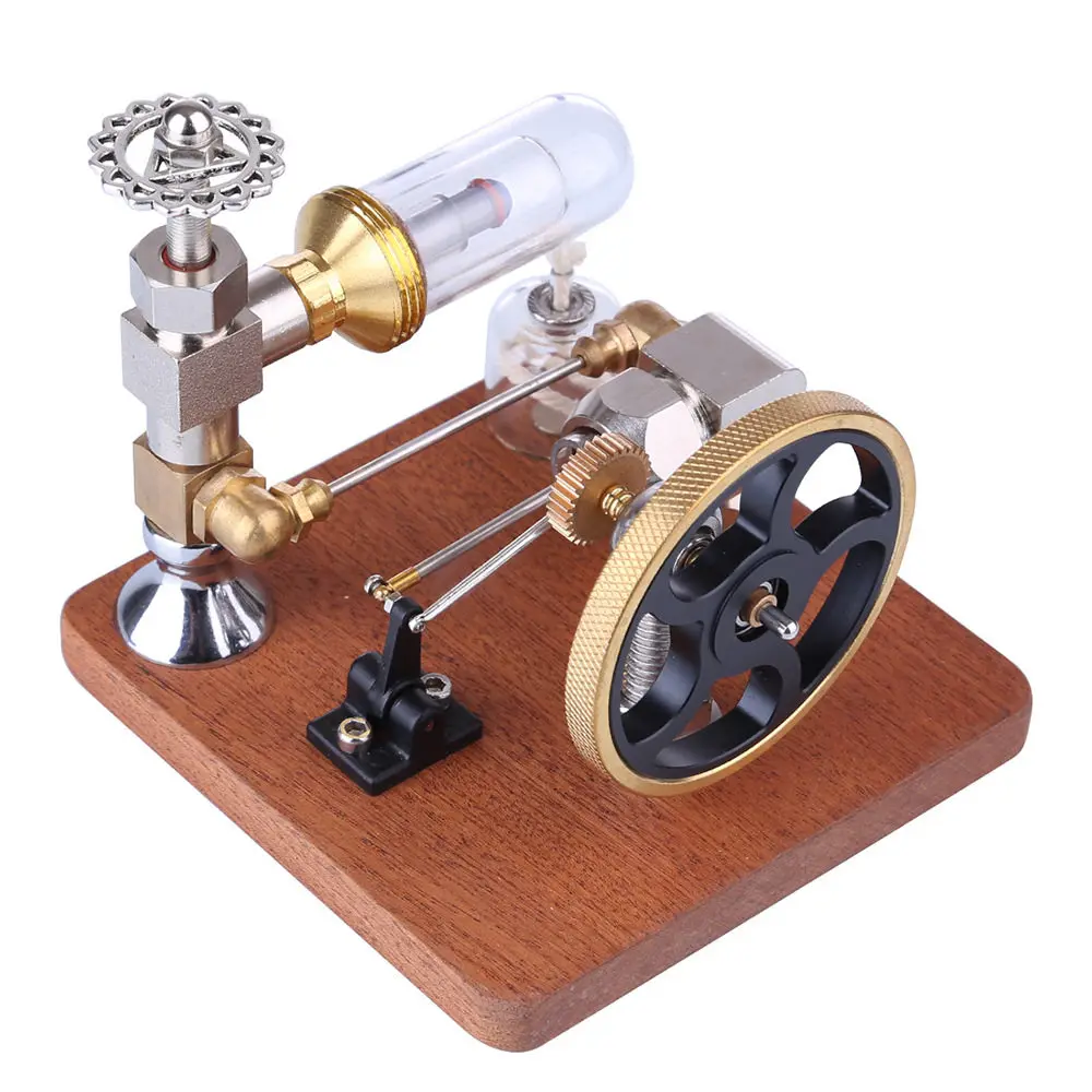 Mini Free Piston Stirling Engine Adjustable Speed External Combustion Flywheel Model Physics Experiment Puzzle Toy Creative Gift