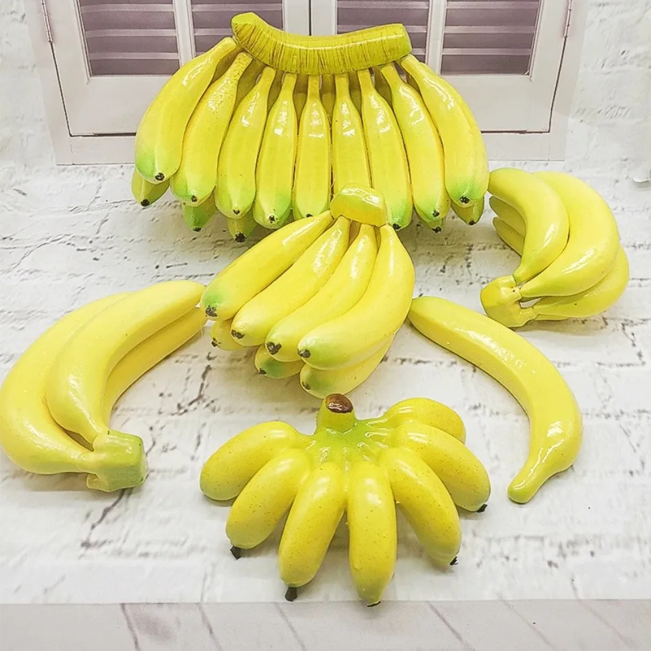 1/3/5/7/9 Heads Artificial Banana Decorative Fake Fruit Photography Props Realistic Simulated Banana For Wedding Christmas Decor