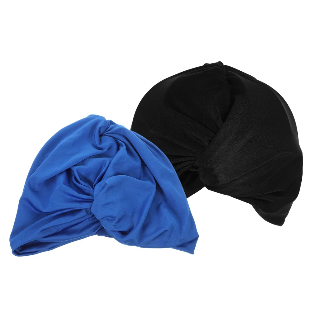 

2pcs Hat for Women Adult Swimming Swim Cap Black Blue Long Hair Durable Swim Caps For Women Swimming Lightweight