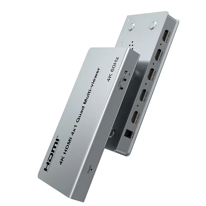 HDMI Quad Multiviewer Pro (4×1) 4K@60Hz Multi-Screen Controller with Seamless Switching 8 Display Mode PIP 90 Degree Flip